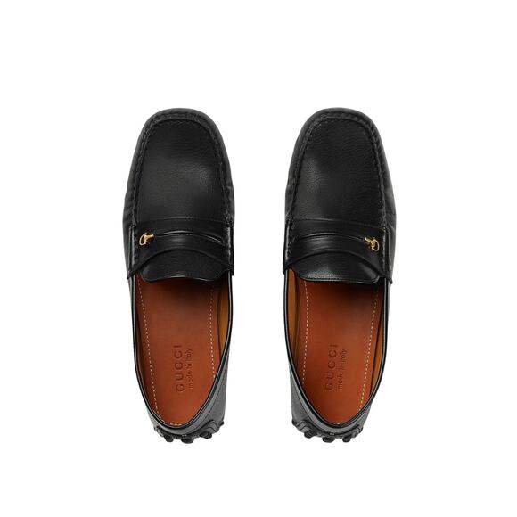 NIB Gucci Half Horsebit Driver Loafers Size 8 US 8.5  Black Leather Shoes main image 6